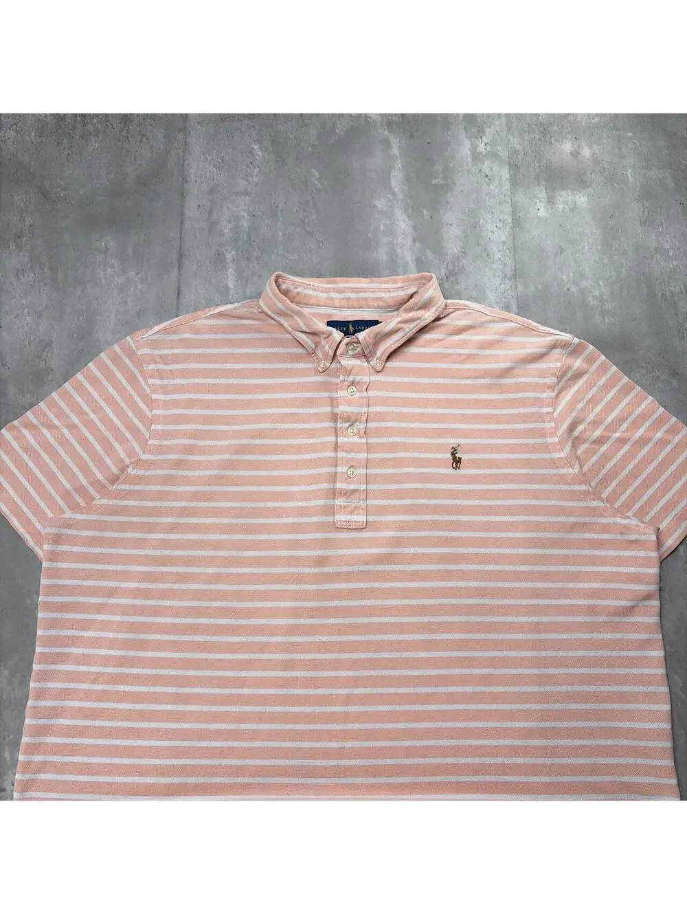 Y2K Orange Polo Ralph Lauren Striped Polo Shirt